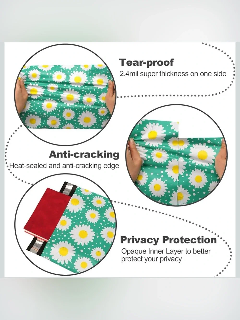 20 Daisy Polymailers 10x13 Waterproof Shipping Bags